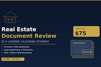 review your real estate contract as a licensed california attorney