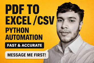 extract structured PDF text to excel or CSV using python
