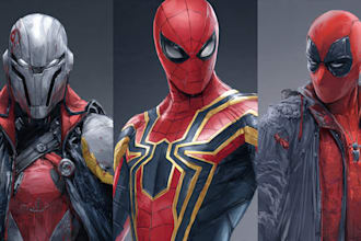 illustrate superhero character art