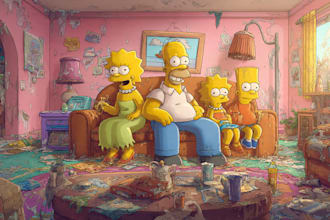 draw a simpsons inspired yellow cartoon portrait from your photo