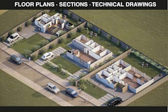 architectural technical drawings plans, sections, elevations