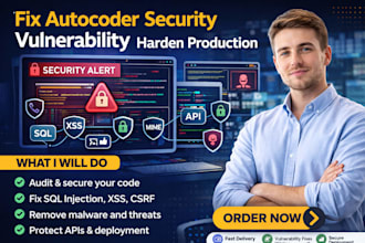 fix autocoder security vulnerability secure website harden production code audit