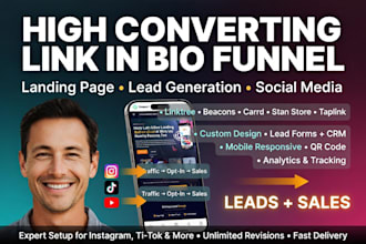 do link in bio funnel setup landing page linktree  social media lead generation