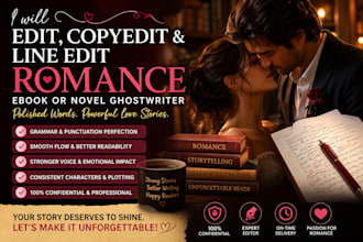 copyedit your romance fiction sci fi ghostwriter developmental editor, mystery