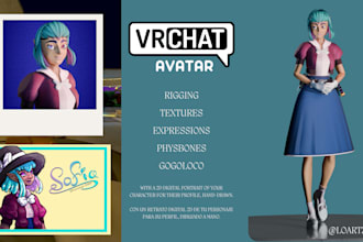create a custom 3d vrchat avatar and a professional digital portrait
