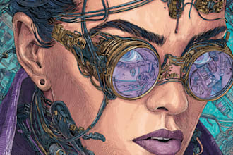 draw cyberpunk art illustration for you