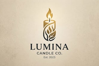 design a beautiful and elegant candles logo