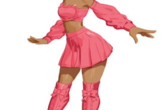 create a semi realistic halfbody or fullbody