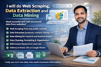 do web scraping, data extraction and data mining