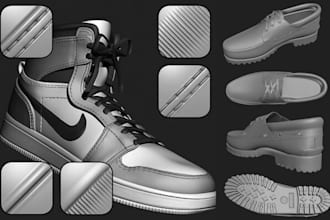 design 3d virtual footwear for second life vrchat fivem 3d apparel collection