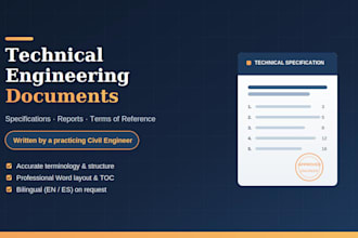 write technical engineering documents and project specifications