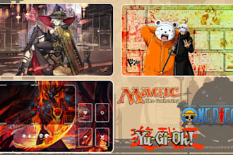 create custom anime tcg playmat, board game for yugioh, pokemon, one piece, mtg