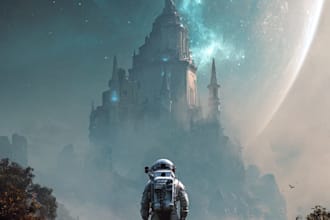 design epic sci fi book cover art for your novel