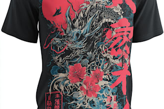 make a japanese t shirt illustration