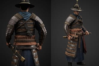 model and rig 3d game character model for unity unreal engine game ready