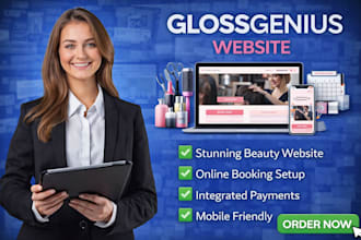 design glossgenius website online booking beauty salon skincare business spa CRM