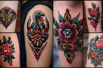 create old school or traditional tattoo design