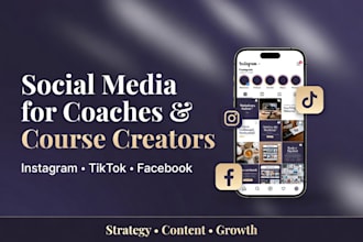 manage instagram, tiktok, facebook for online coaches and course creators