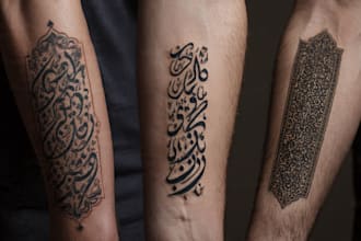 create lettering, script, calligraphy tattoo designs