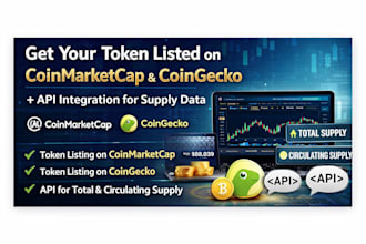 get your token listed on coinmarketcap and coingecko and API for supply data