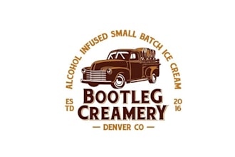 design unique ice cream bootleg creamery logo