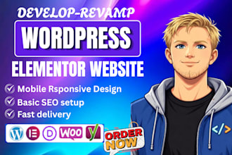 build mobile responsive wordpress elementor website with speed and SEO setup
