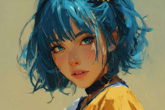 custom semi realistic anime portrait