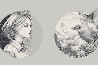 create custom line art illustrations from your ideas