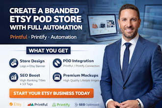 create a branded etsy pod store with full automation setup