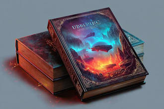 create a futuristic or space themed sci fi book cover