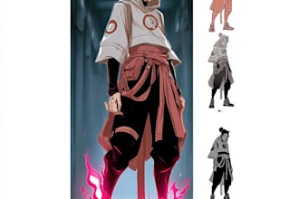 draw manhwa, anime, and webtoon style illustration for you