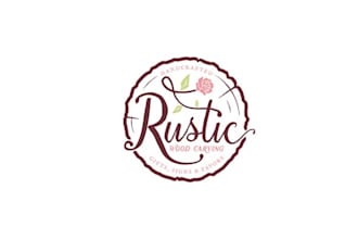design rustic wood carving business logo