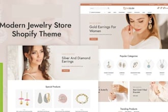 design jewelry shopify store jewelry website necklace earrings wristwatch store