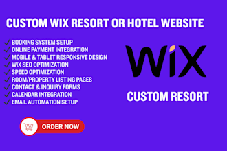 create wix resort, hotel, and vacation rental website with booking system