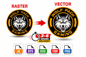vectorize image, redraw, trace, recreate and convert logo to vector