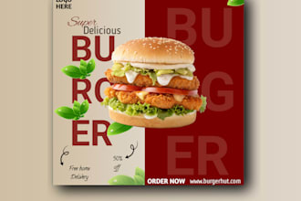 design social media posts and 3d food flyers in 24 hours