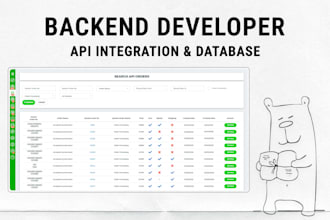 be backend developer for API integration and database systems