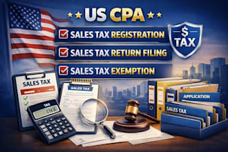 do US CPA sales tax registration, sales tax return filing, sales tax exemption
