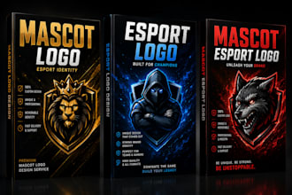 design mascot logo for esports team and gaming brand