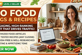 write SEO food articles, recipes, and cuisine blogs