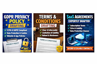 draft terms and conditions, gdpr privacy policy, contracts
