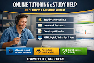provide online tutoring, study help for aleks and others