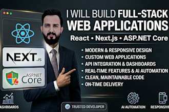 develop fullstack web apps using react nextjs and aspnet core