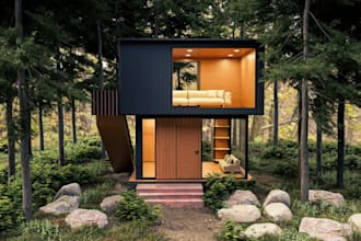 create architectural 3d house exterior elevations with photorealistic renders