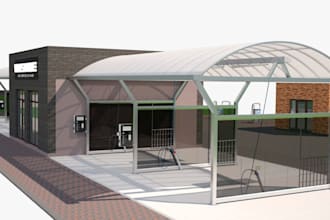 do 3d car wash, warehouse, space, commercial design with realistic renderings