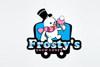 do powerful excellent logo for a snow cone trailer franchise