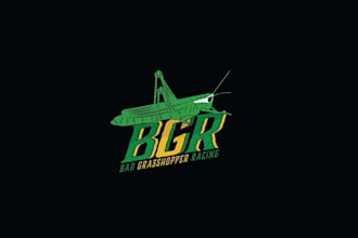 design classic bad grasshopper racing logo