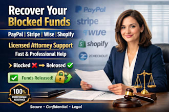 attempt to release your blocked funds from paypal, wise, stripe