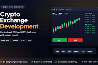 develop a crypto exchange, p2p exchange or dex platform with admin panel