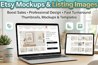 create high converting etsy mockups listing images and thumbnails